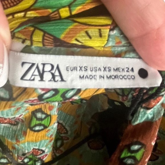 Zara Boho Wrap Duster Kimono XS Patchwork Print Tie Waist Festival Indie Layer - Picture 5 of 6